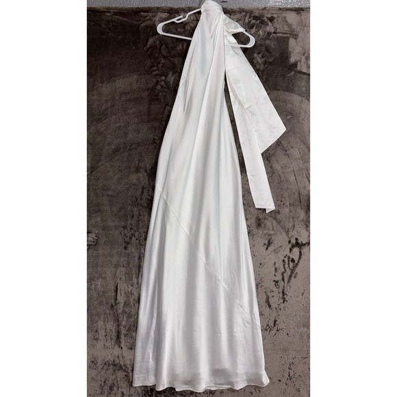 Show Me Your Mumu Lisa Maxi Dress Ivory Satin Halter Bridal Gown Size Small - Picture 6 of 10